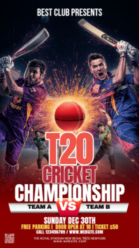 Maximalist Cricket Game Instagram Story template