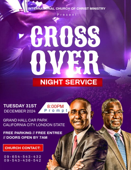 Maximalist Cross Over Service Invitation Template Flyer (us Letter)