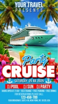 Maximalist Cruise Yacht Party Digital Display (9:16) template