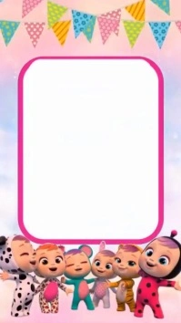 Maximalist Cry Babies Birthday Theme Digital Ekran reklamowy (9:16) template