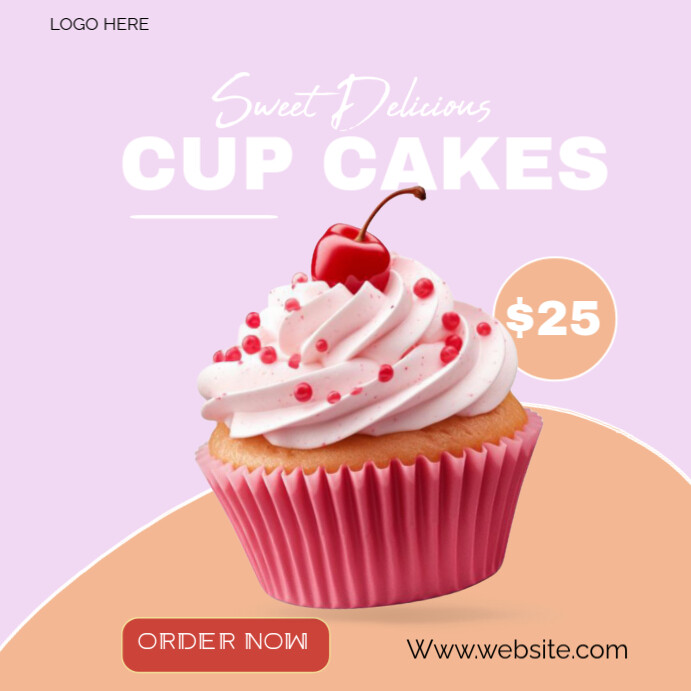 Maximalist Cup Cakes Instagram Post Instagram-opslag template