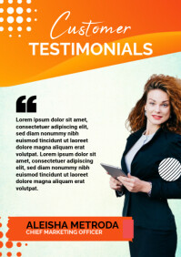 White Customer Testimonials A2 Template