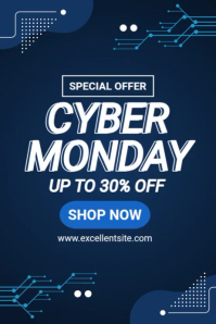 Maximalist Cyber Monday Sale Ad Video Template Poster