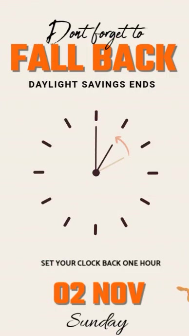 Plantilla de Maximalist Daylight Saving Time Ends Instagram Story ...