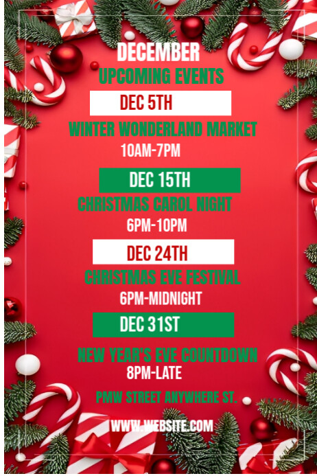 Copy of Maximalist December Upcoming Events Calendar Poster | PosterMyWall