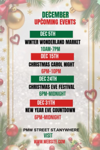 Maximalist December Upcoming Events Flyer  Pinterest Graphic template