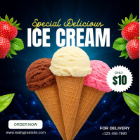 Maximalist Delicious Ice Cream Sale Ad Instagram Post template