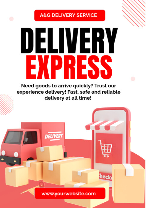 Maximalist Delivery Service Advertisements  A4 template