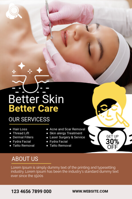 Maximalist Dermatology Banner Banner Banner 4' × 6' Template | PosterMyWall