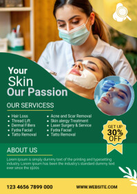 Turquoise Skincare Services Promotion A3 Template