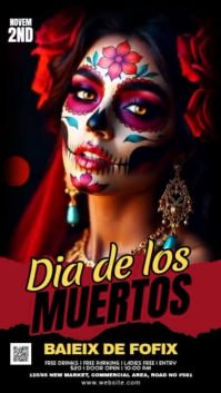 Maximalist Dia De Los Muertos Whatsapp Status Ekran reklamowy (9:16) template