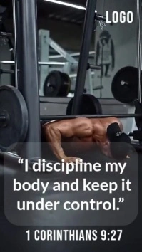 Maximalist Discipline & Strength – 1 Corinthians 9:27 Inspiration Video Digital Display (9:16) template
