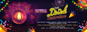 Maximalist Diwali Celebrations Facebook Cover  Facebook Cover Photo Facebook-coverfoto template