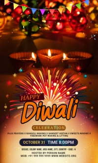 Maximalist Diwali Celebrations Flyer Us Legal template