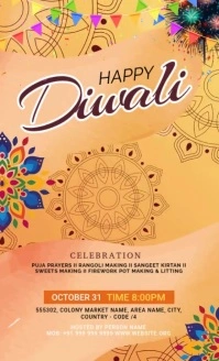 Maximalist Diwali Celebrations Flyer Us Legal template