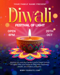Różowy Diwali Festival Instagram Portrait Template
