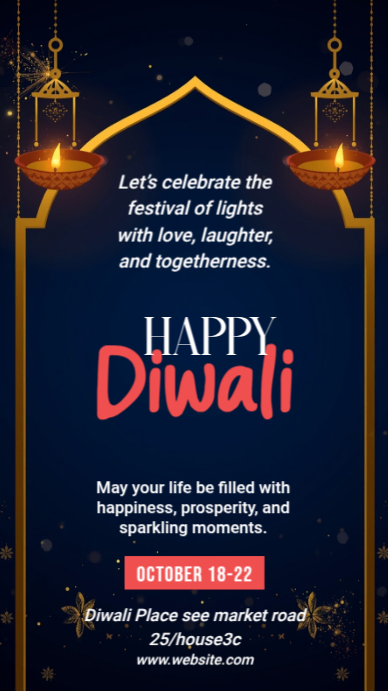 Maximalist Diwali Instagram Story Template | PosterMyWall