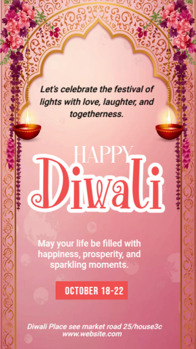 Maximalist Diwali Instagram Story Template | PosterMyWall