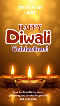 สีส้ม Diwali Celebration Instagram-verhaal Template