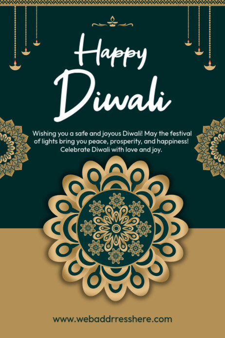 Maximalist Diwali Poster template