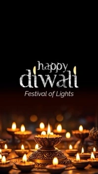 Maximalist Diwali With Fireworks Digital Display (9:16) template