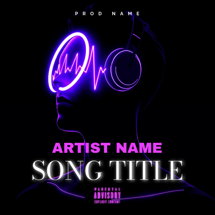 Copy of Maximalist Dj Girl Neon Album Cover design mixtape template ...