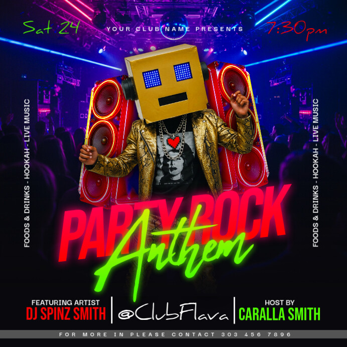 Maximalist Dj Night Instagram Post Wpis na Instagrama template