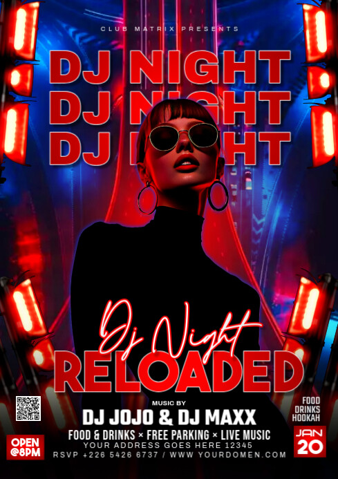 Maximalist Dj Night Reloaded  A4 template