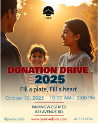 Maximalist Donation Charity Drive Flyer Poster Google Banner Facebook Social Supplies Donate Today P Instagram Portrait template