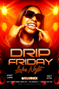 Maximalist Drip Friday Party Poster template