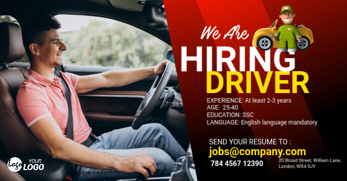 Maximalist Driver Hiring Banner Ad Facebook Ad template