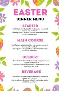 Maximalist Easter Dinner Menu Template Design Tabloid