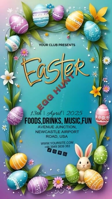Maximalist Easter Egg Hunt Celebration Party  Instagram Story template