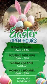 Maximalist Easter Open Hours Instagram Story  Instagram Story template