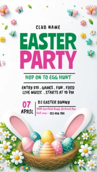 Maximalist Easter Party Digital Display (9:16) template
