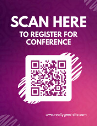 Maximalist Editable Scan To Register For Conference Flyer | Editable Qr Code Flyer Flyer (us Letter) template