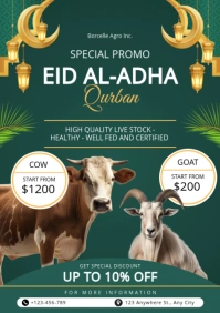 Maximalist Eid Al-adha Live Stock Sale Offer Online Flyer  A4 template