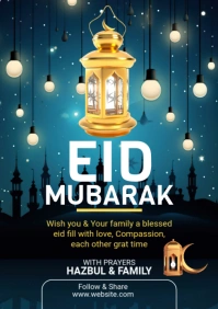 Maximalist Eid Greetings Flyer Template A2