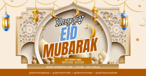 White Maximalist Eid Greetings Template Facebook Event Cover Sampul Acara Facebook