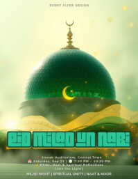 Maximalist Eid Milad Un Nabi – Emerald Glow Night Flyer (us Letter) template