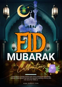 Maximalist Eid Mubarak Flyer  A6 template