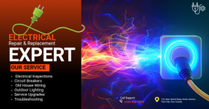 Maximalist Electrical Repair Services Facebook Event Cover template
