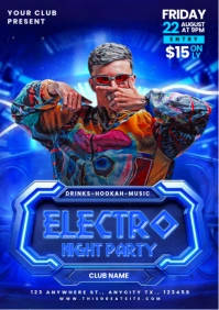 Maximalist Electro Night Party A4 template