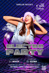 Maximalist Electro Party Poster template