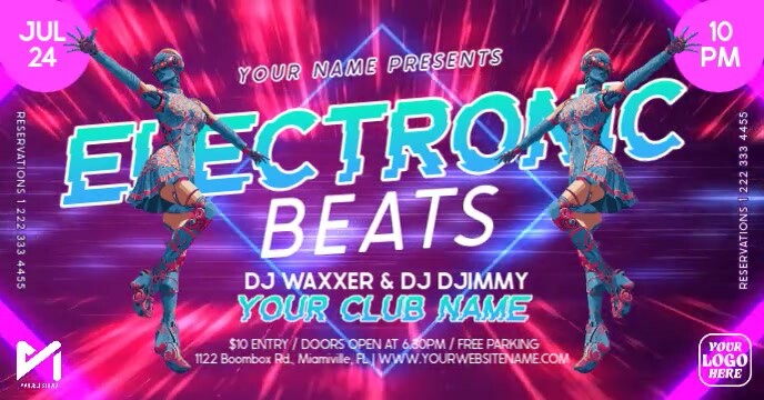 Maximalist Electronic Dance Music Facebook Event Cover template