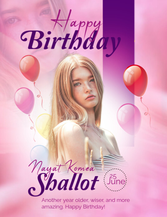 Maximalist Elegant Birthday Flyer Design Flyer (us Letter) template