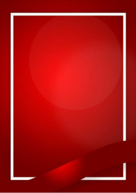 Maximalist Elegant Red Background With White Border And Ribbon – Modern Valentine Or Invitation Temp A4 template