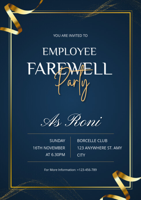 Maximalist Employee Farewell Party Invitation Flyer Template Design A4