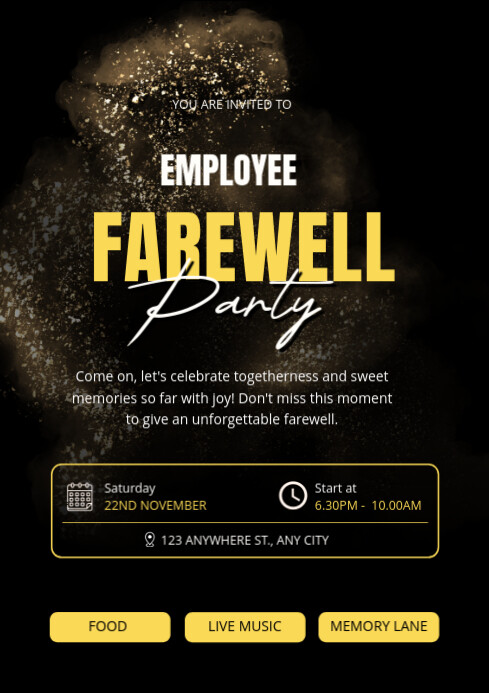 Maximalist Employee Farewell Party Invitation Ad Flyer A4 template