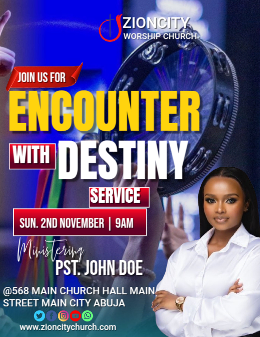Maximalist Encounter With Destiny Service  Flyer (us Letter) template